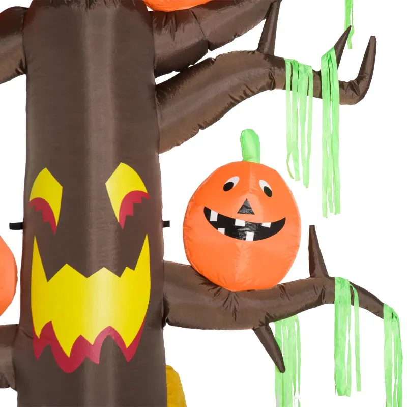 Halloween Inflatable Pumpkin Ghost Tree with Lights 2.4m