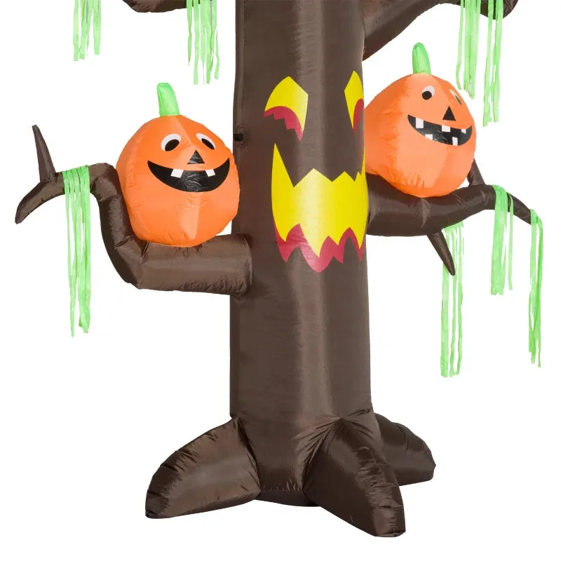 Halloween Inflatable Pumpkin Ghost Tree with Lights 2.4m