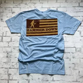 Hammer Down "Sasquatch Flag" Short Sleeve T-shirt - Light Blue