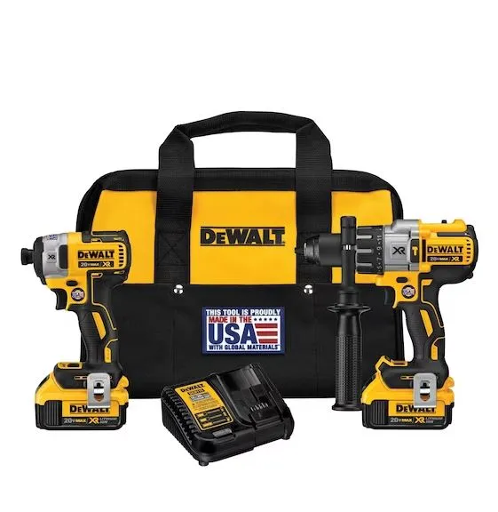 Hammer Drill - DeWALT® 20V MAX* Cordless Brushless XR® Hammer Drill and Impact Driver Combo Kit, DCK299M2