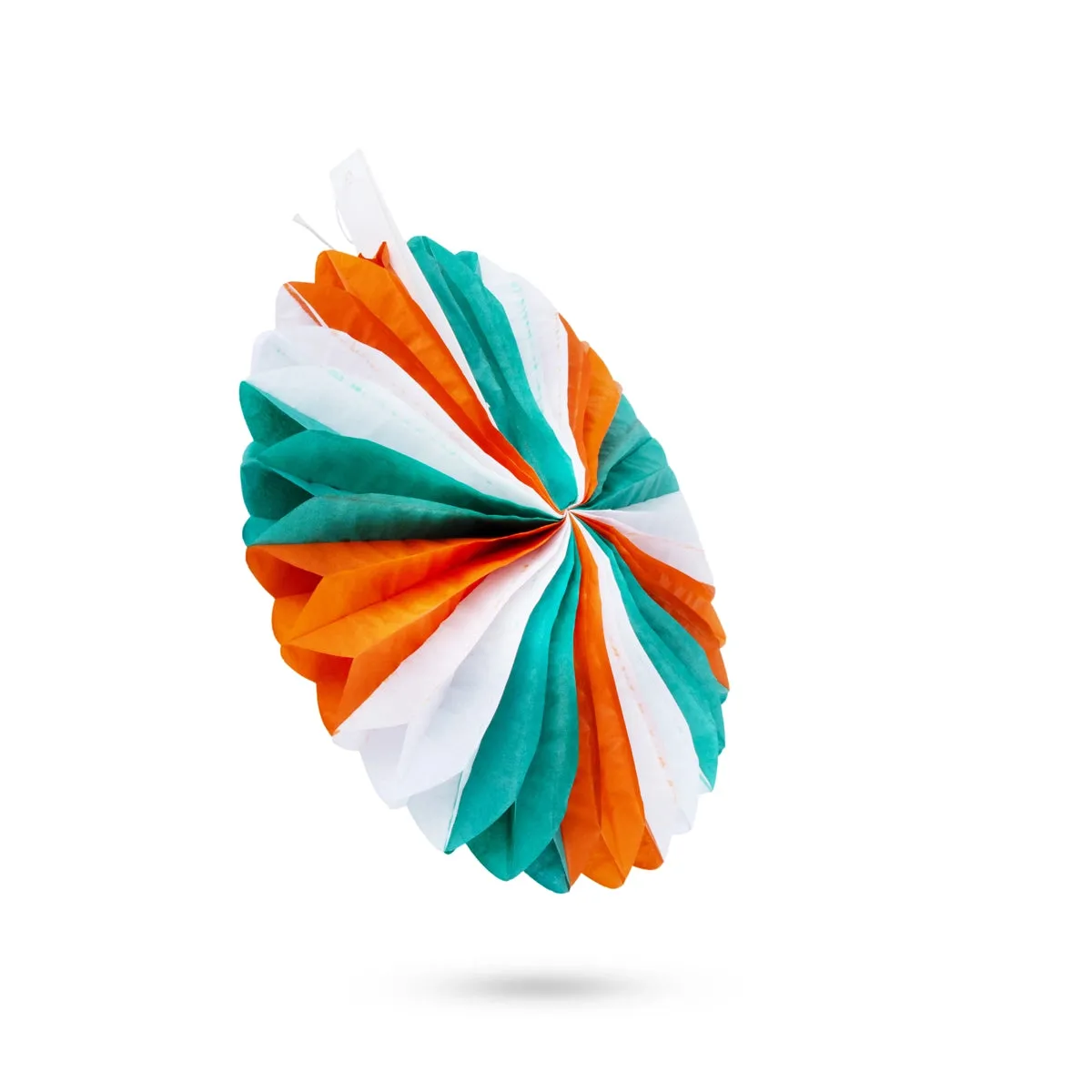 Hanging Paper Fan Decor - 10 x 10 Inches | Tricolour Fan Wall Decoration/Wall Hanging Decor/Republic Day Decor