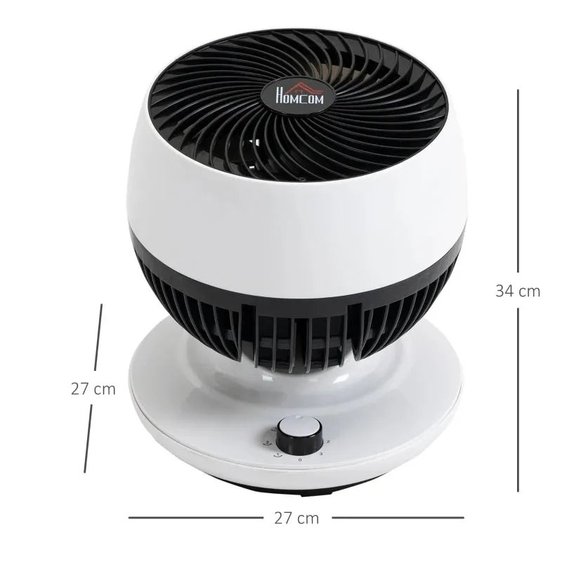 HOMCOM Electric Table Desk Fan 28cm - White