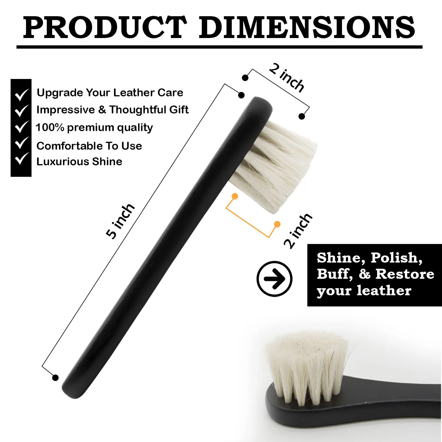 Horsehair Shoe Polish Dauber Applicator Brush