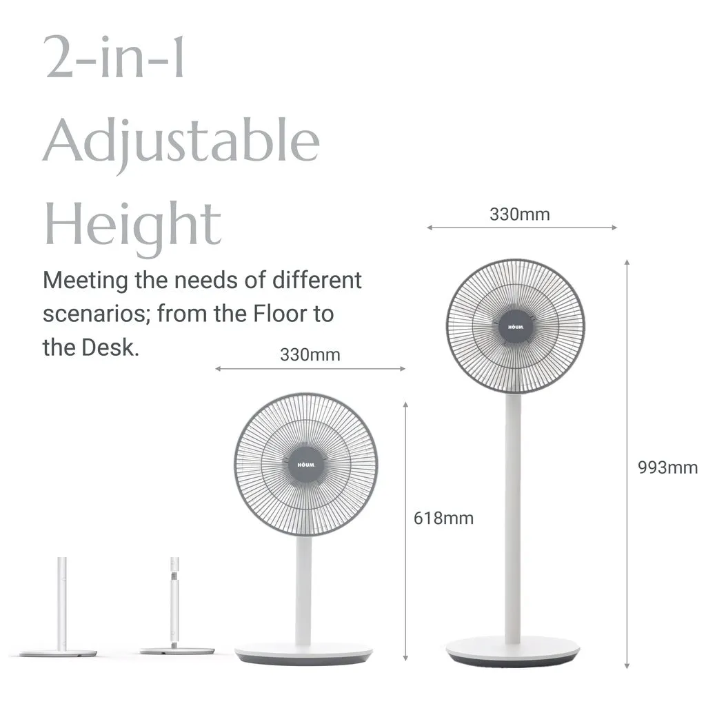 HOUM X12 Electric 3 Speed Standing Fan | Special Design Fan Blade | DC Motor | 风扇