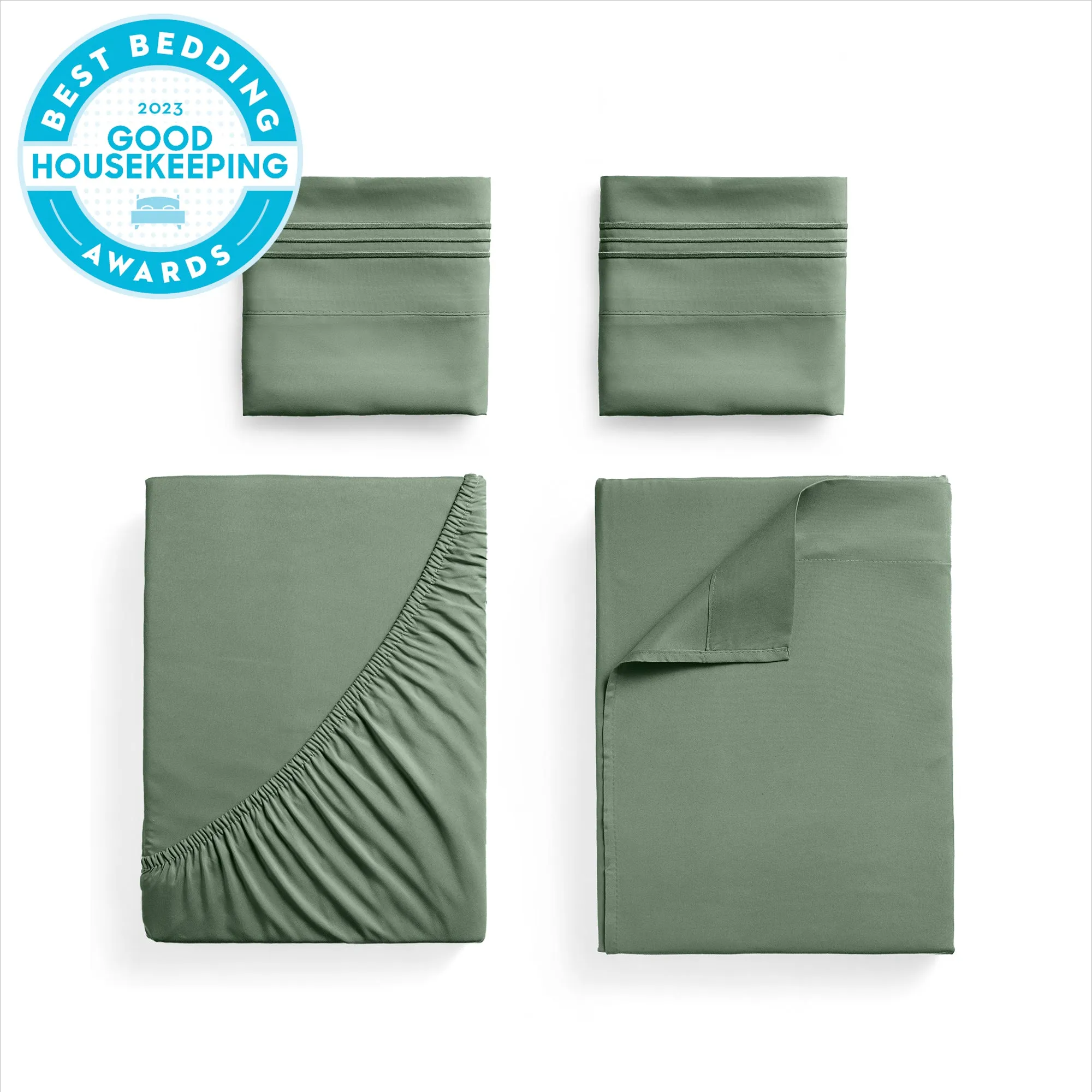 Iconic 4-Piece Extra-Deep Microfiber Sheet Set (Dark Colors)