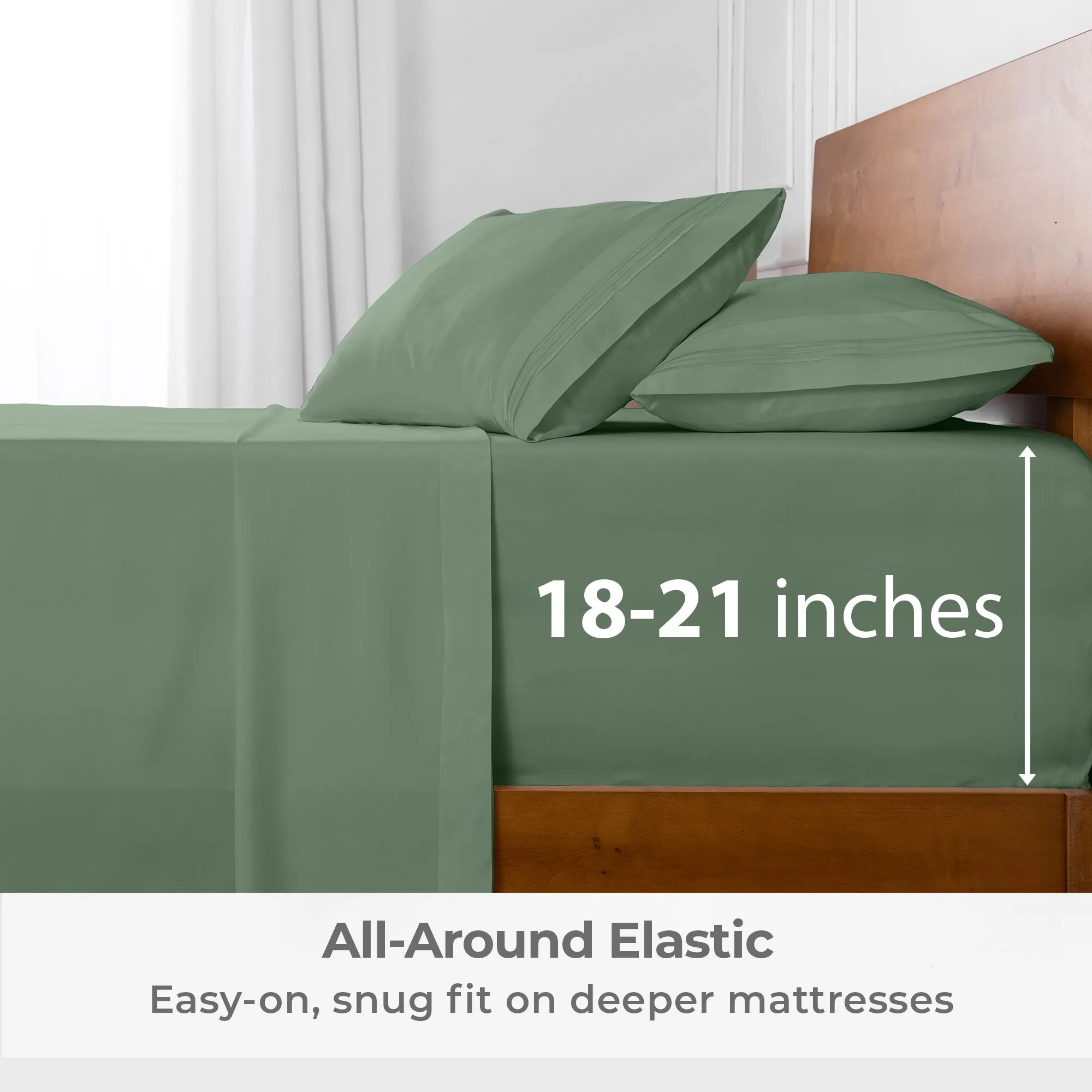 Iconic 4-Piece Extra-Deep Microfiber Sheet Set (Dark Colors)