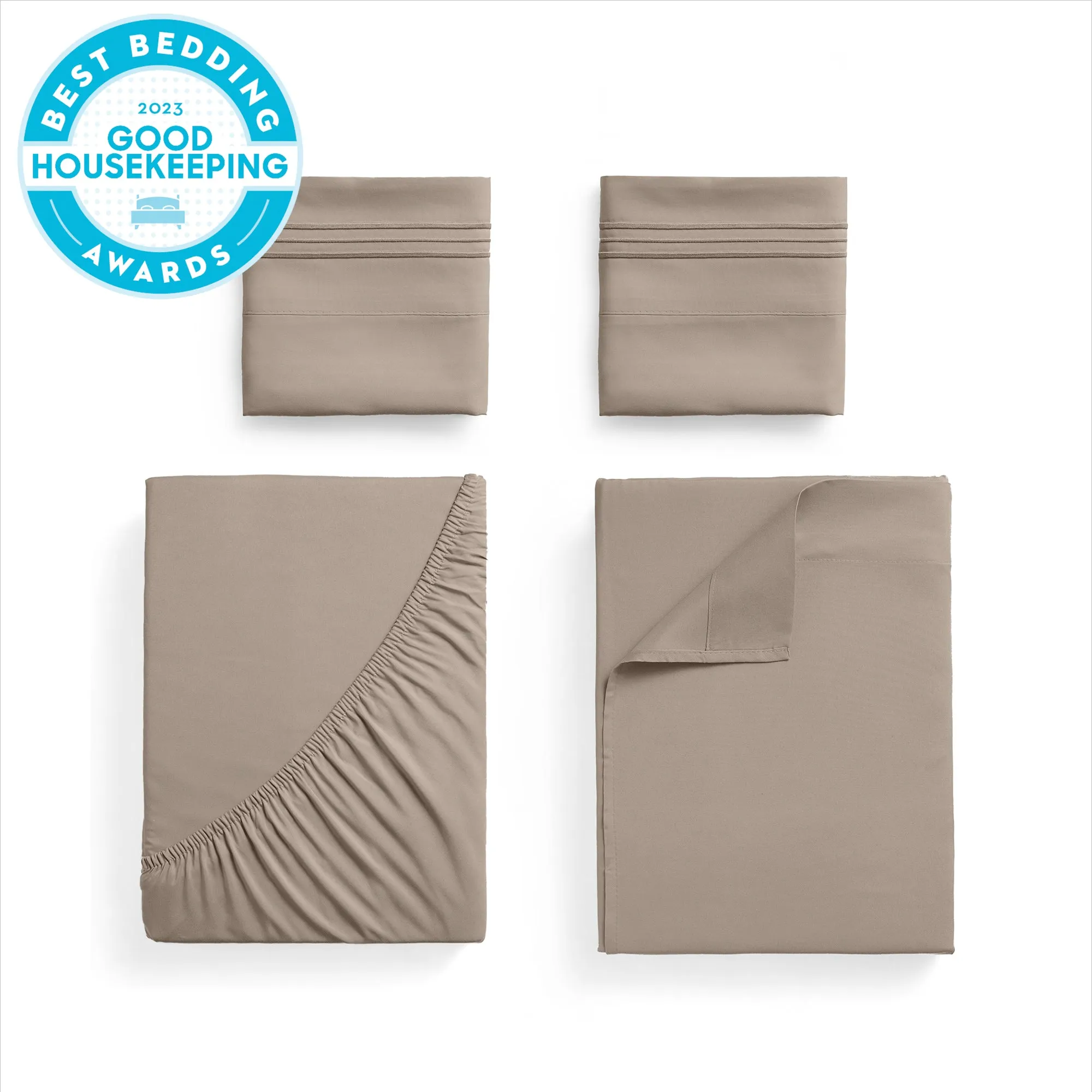 Iconic 4-Piece Extra-Deep Microfiber Sheet Set (Dark Colors)