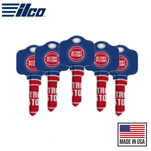 Ilco - NBA TeamKeys - Key Blank - Detroit Pistons - SC1 (5 Pack)