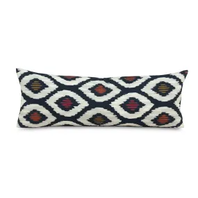 Indigo Modern Ikat Lumbar Pillow Cover 13x36