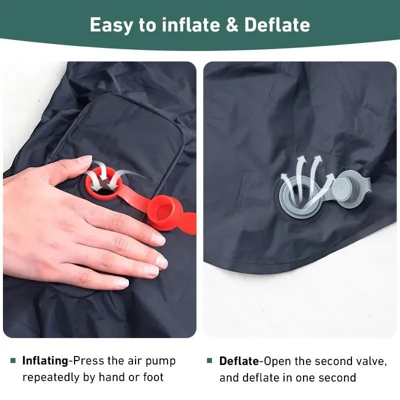 Inflatable Ultralight Outdoor Sleeping Pad with Built-in Pump