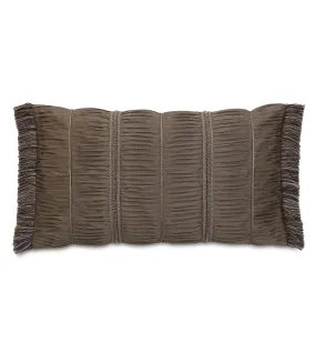 Isadora Taupe Ruched Throw Pillow Cover 15x26