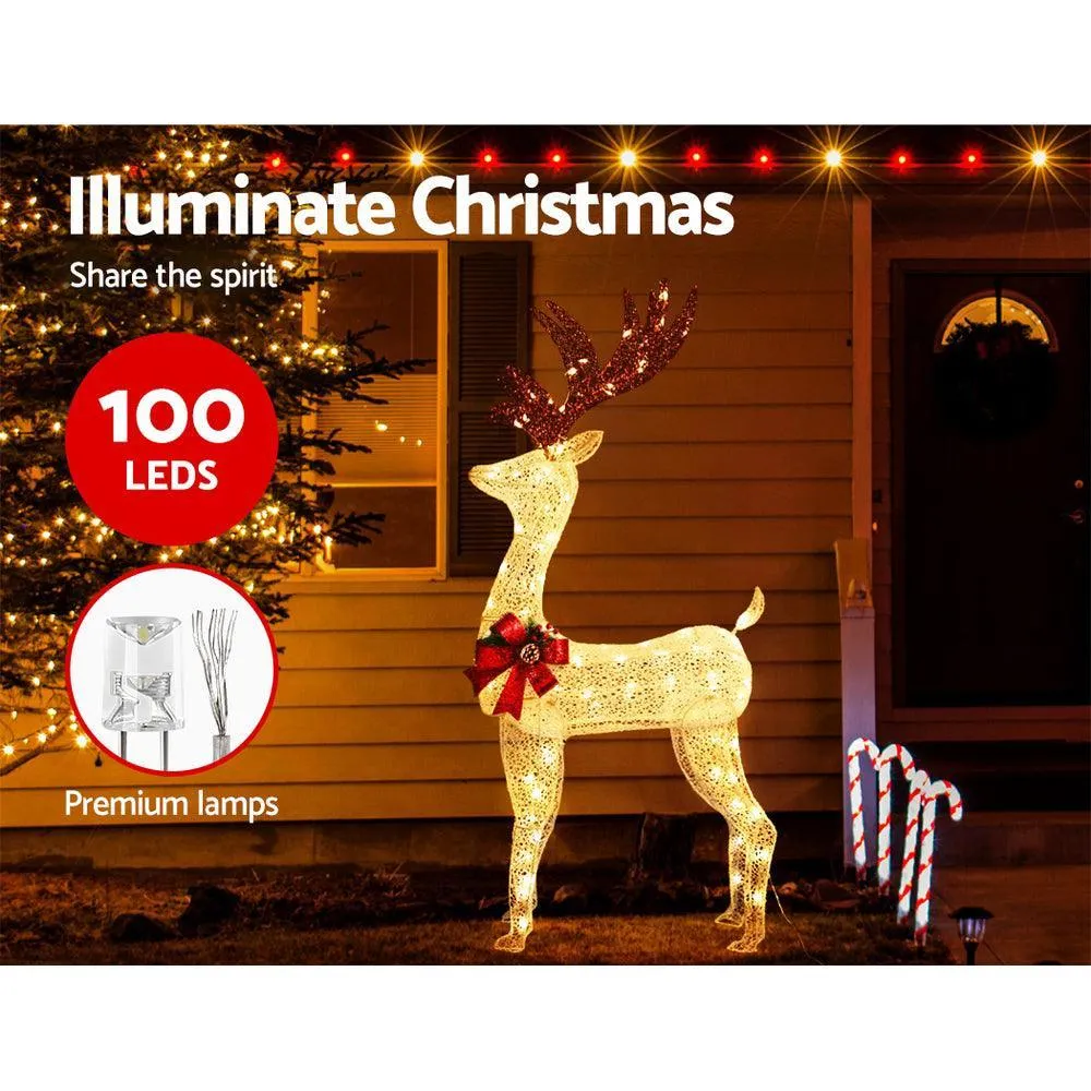 Jingle Jollys Christmas Lights Motif LED Rope Reindeer Waterproof Outdoor