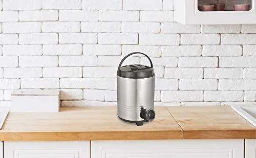 JSI® Insulated Water Jug with Tap I Stainless Steel Inner and Outer Body with Plastic Cap I 5 Liters I ThermoSteel Water Dispenser for Kitchen, Office, Home