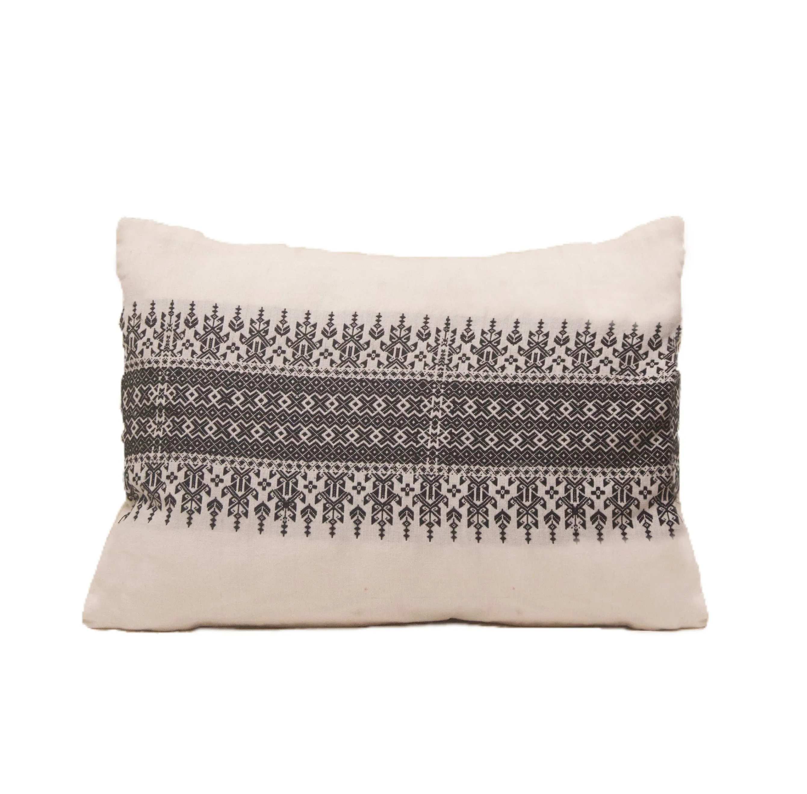 Kachari Handwoven Organic Cotton Cushion Cover with Tribal motif 14 x 20 inches