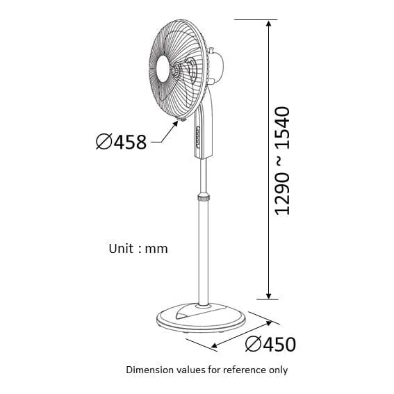 KDK P40US 16" 40cm Stand Fan (CH, WH, GL)