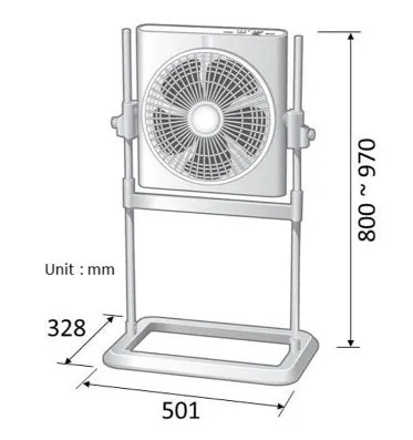 KDK SS30H Lavender/Grey 30cm Box Fan with Stand