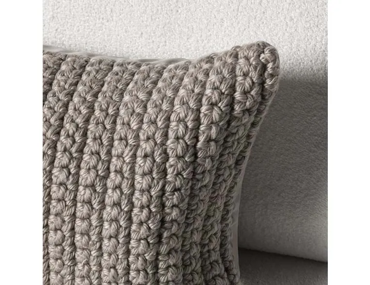 Knitted Natural Indoor/Outdoor Lumbar Pillow