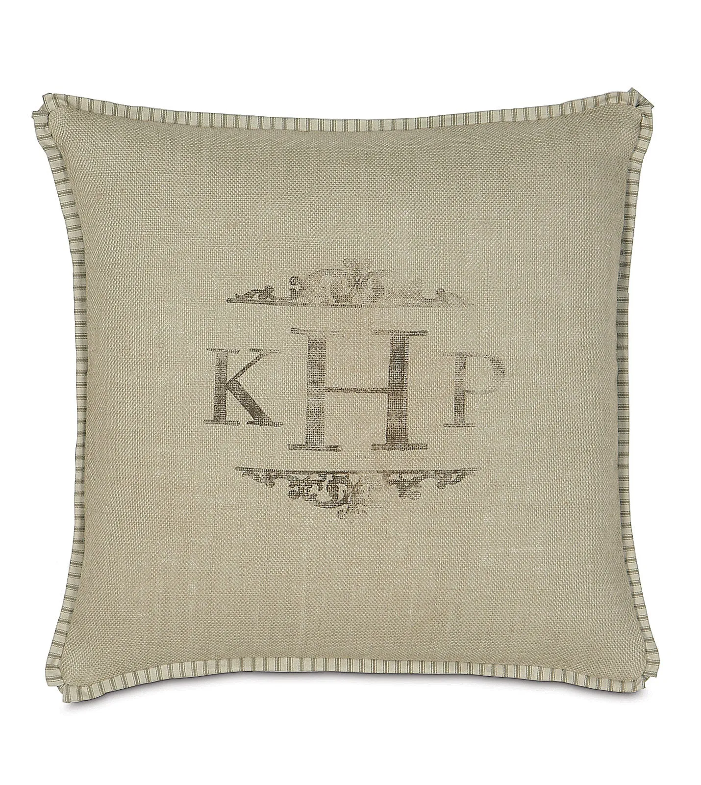 La Maison Espresso Bean Monogram Throw Pillow Cover 20x20