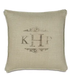 La Maison Espresso Bean Monogram Throw Pillow Cover 20x20