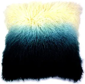 Lamb Fur Pillow Light Deep Blue Spectrum