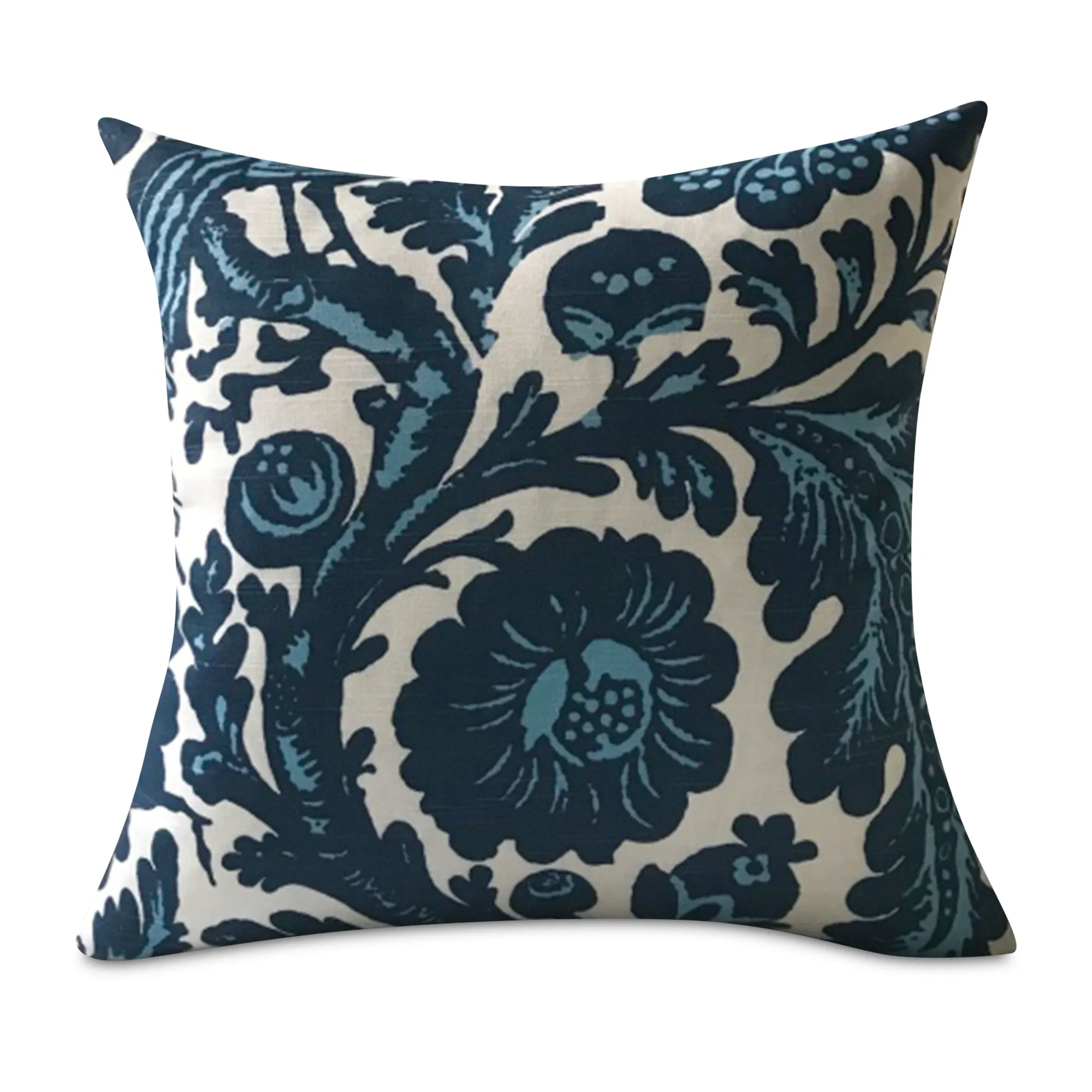 Lapis Floral Botanical Throw Pillow Cover 16x16