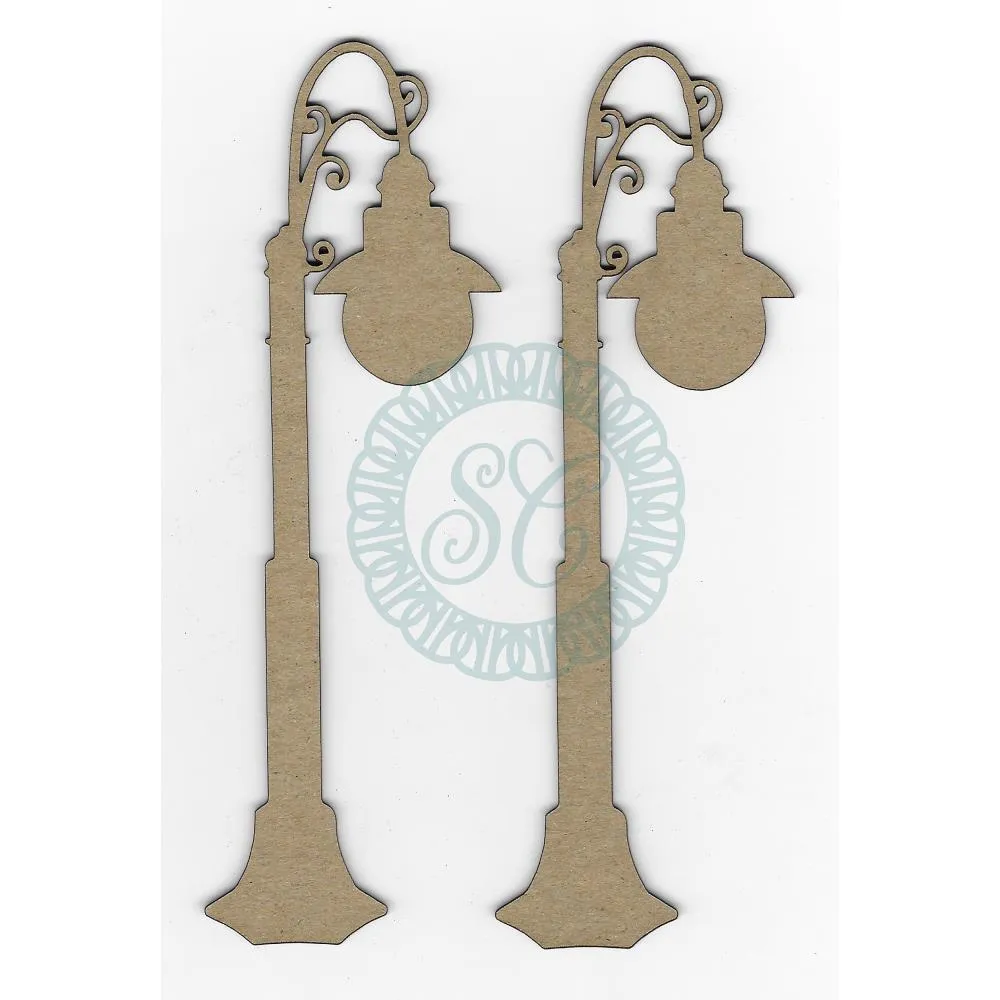 Laser-Cut Chipboard Lamp Posts {2pk}