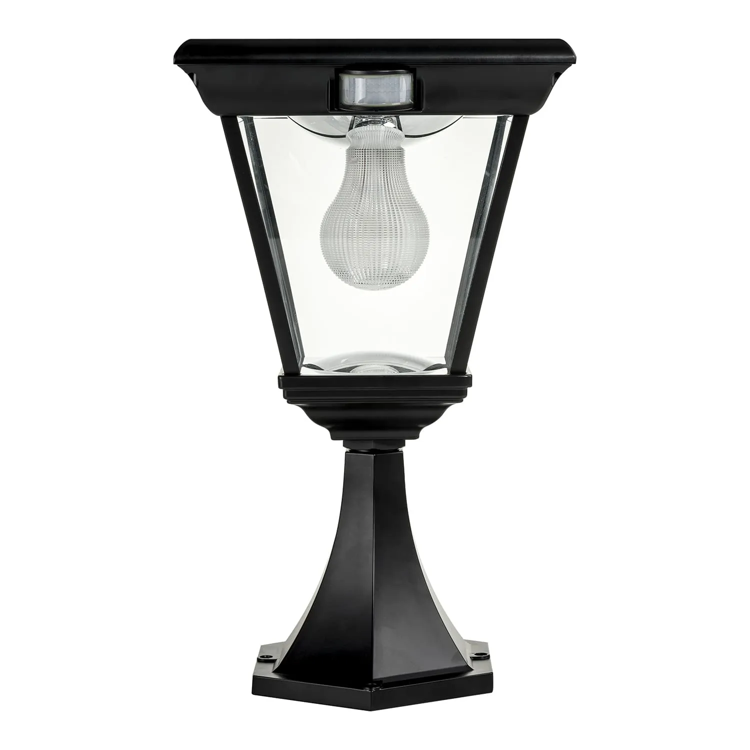 LED Pillar Light with Motion Sensor 6w IP44 in Black (Curved/Straight) Solar Lighting Direct