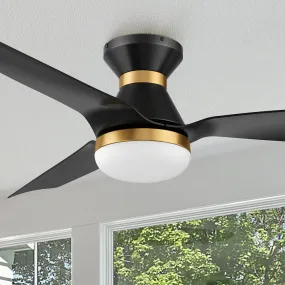 Livex Outdoor/Indoor Low Profile Smart Fan with LED light Remote 52“