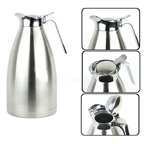 Losa Stainless Steel Insulated Dual layer Coffee Water Jug Thermal Flask Silver