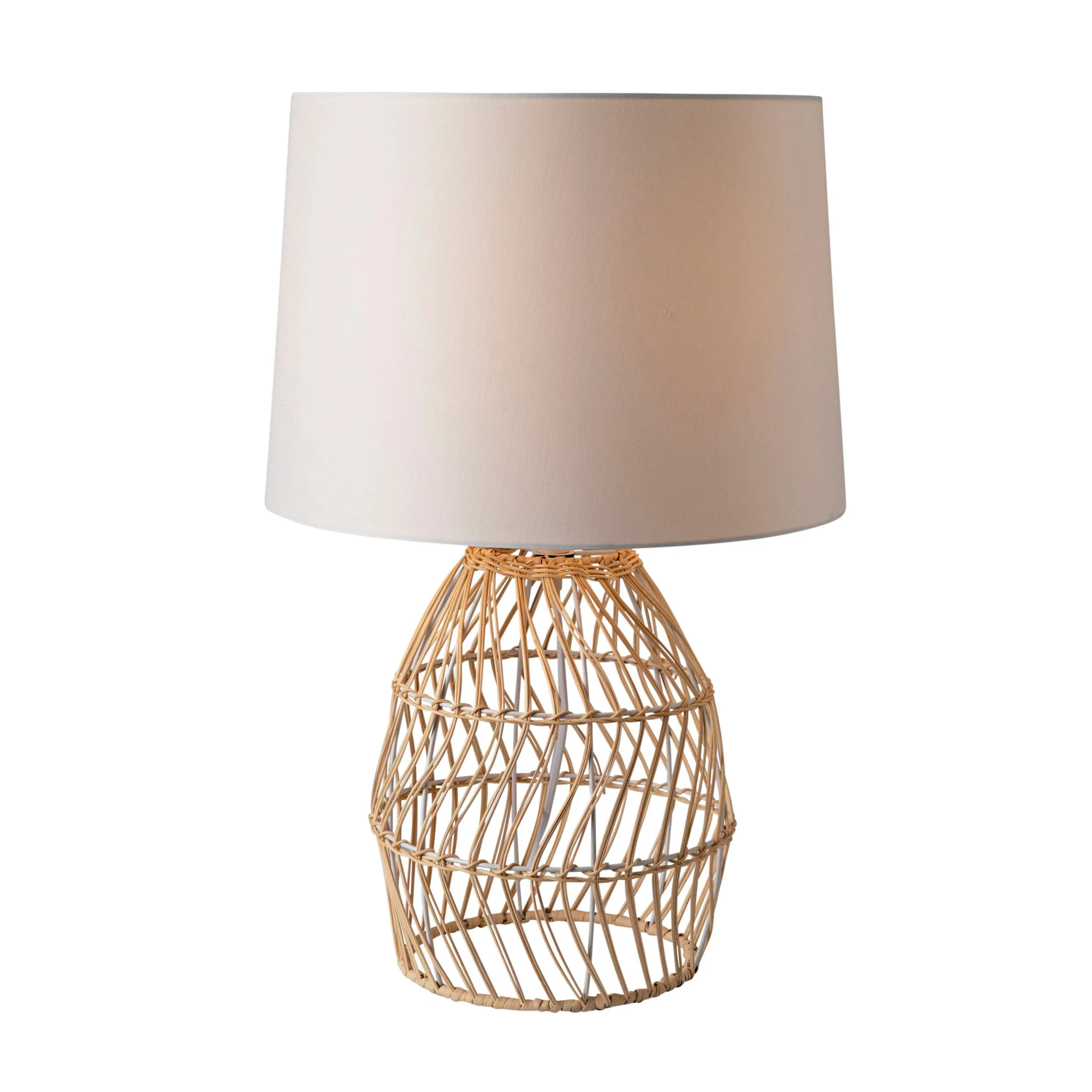 Lucille Rattan Woven Natural/Cream Table Lamp 45x34cm