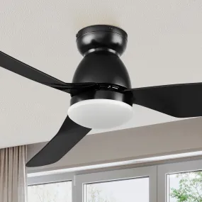 Macon Flush Mount Smart Ceiling Fan with LED Light and remote 52 inch