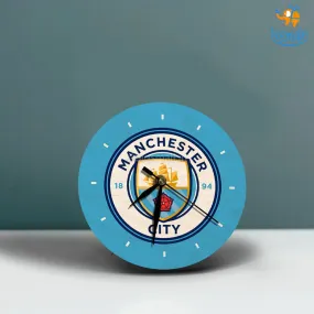 Manchester City Wooden Table Clock