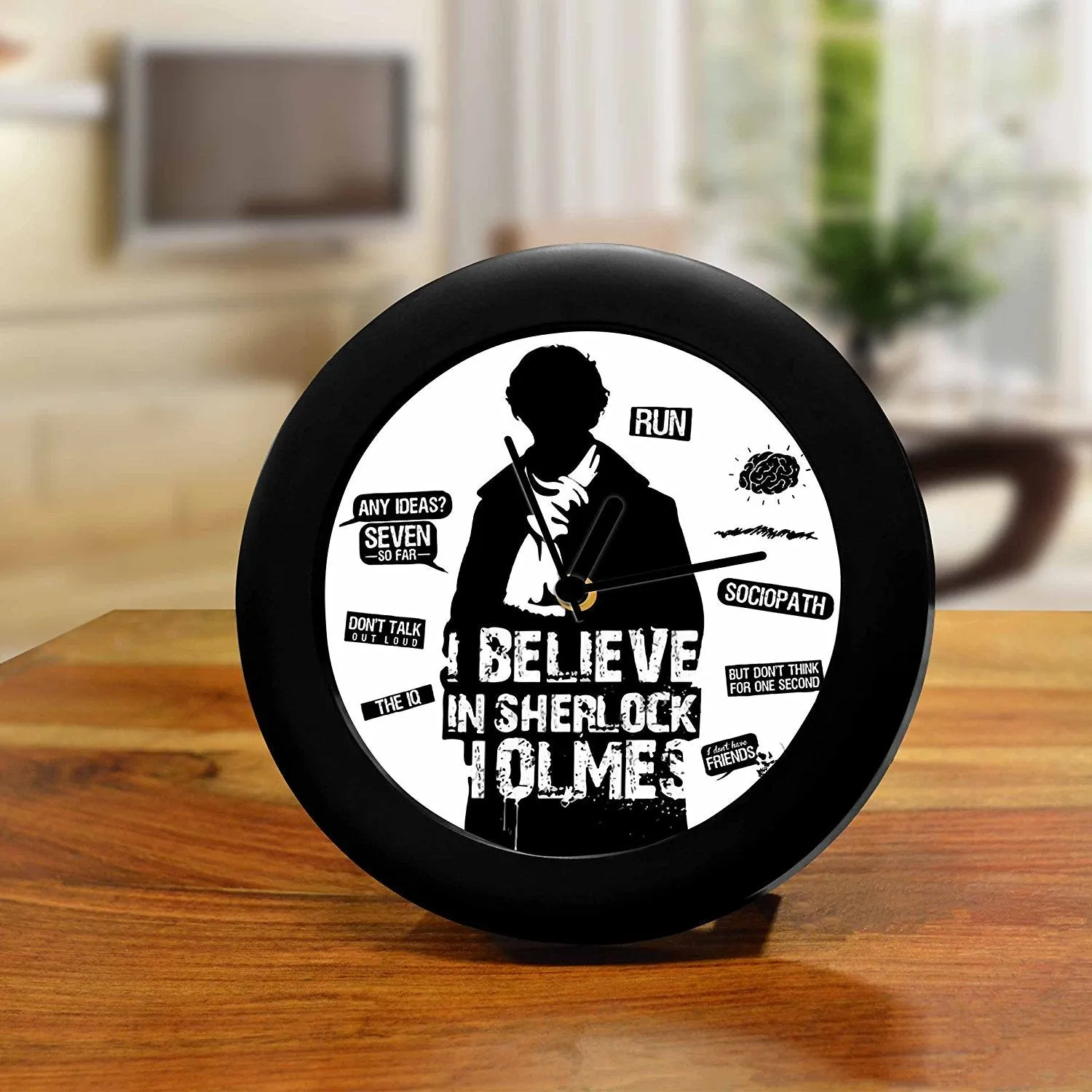 MC SID RAZZ Plastic TV Series Table Clock of Believe in Sherlock for Home Decor Best Gift for Sherlock Fans