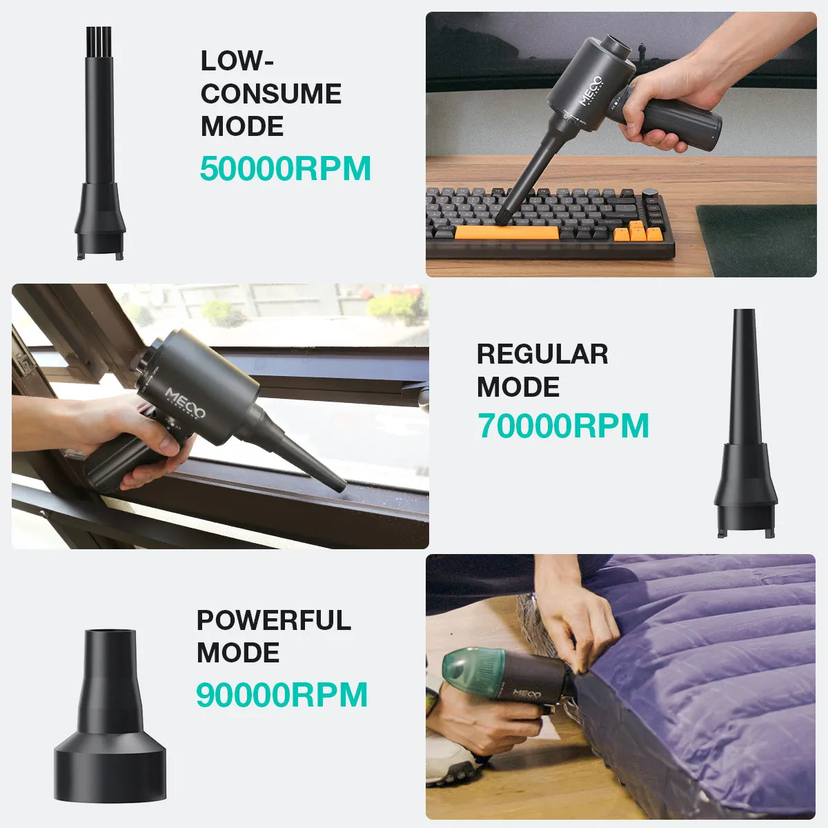 ME-CR2 Air Duster & Vacuum, Electric Keyboard Cleaner