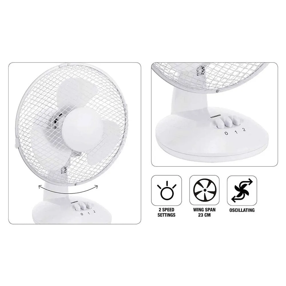 Melissa 23cm Oscillation Table Fan - White | 16510105