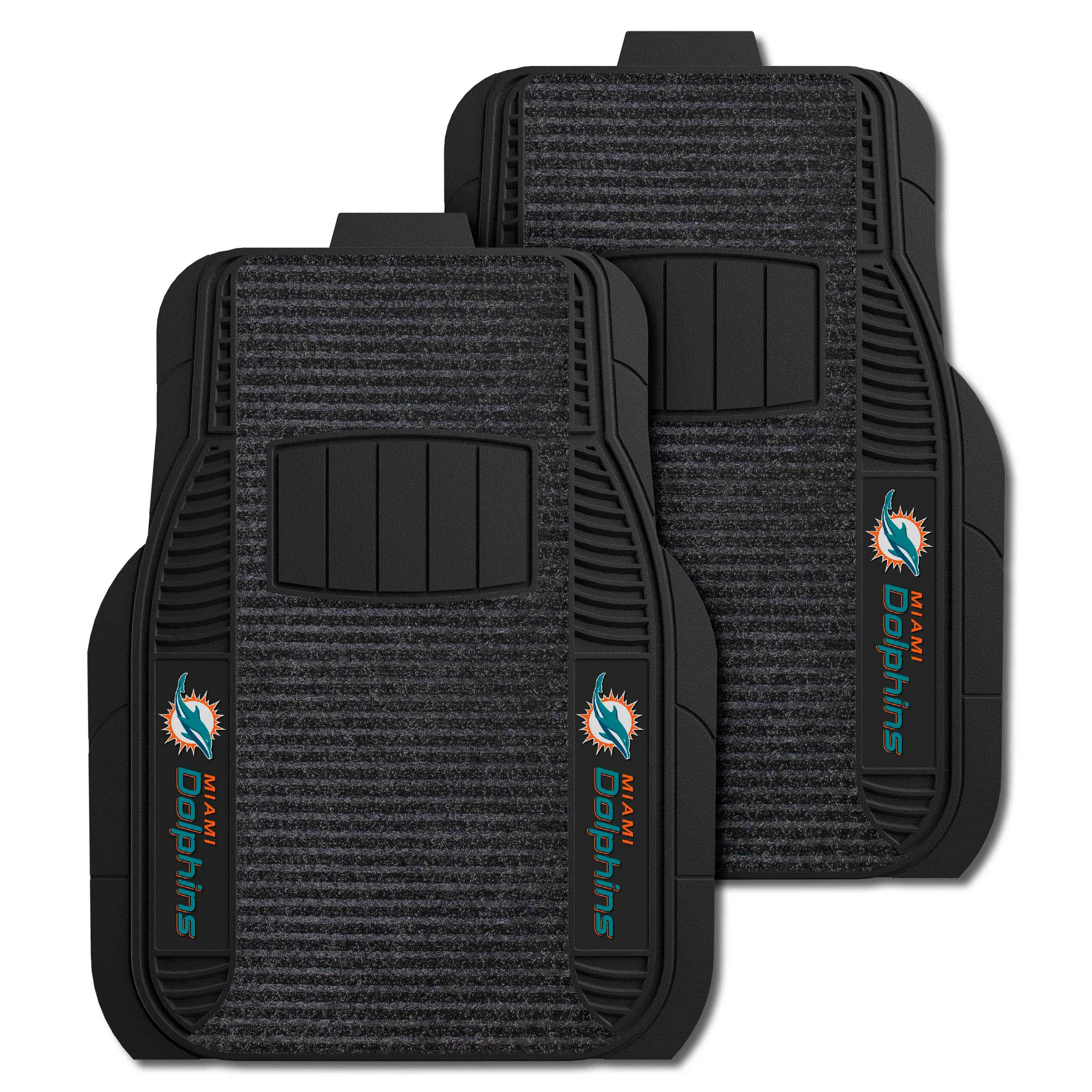 Miami Dolphins 2 Piece Deluxe Car Mat Set