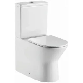 Middleton Rimless Flush To Wall Close Coupled Pan, Cistern And Fittings And Soft Close Seat