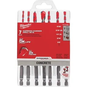 Milwaukee 7-Piece Shockwave Carbide Masonry Drill Bit Set