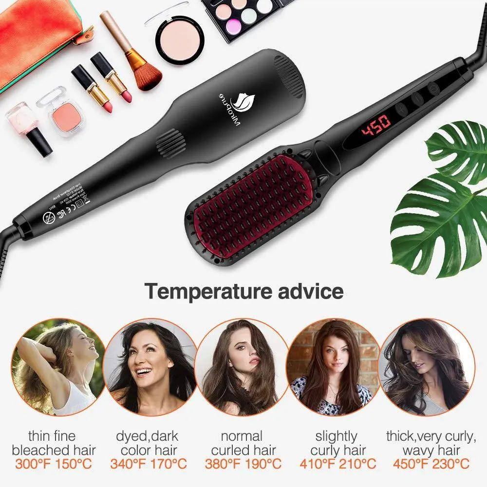 Miropure Enhanced Hair Straightener Brush with Anti-Scald