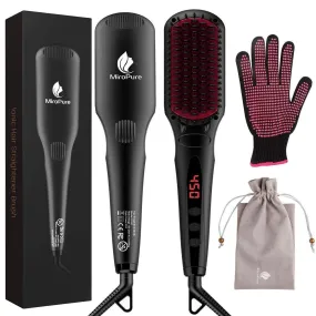 Miropure Enhanced Hair Straightener Brush with Anti-Scald