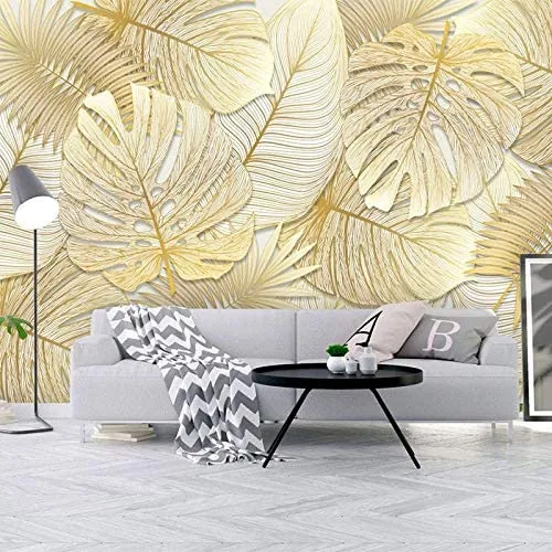 Modern Golden Palm Leaf Monstera Plant