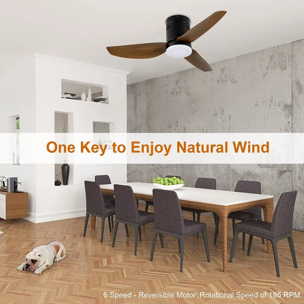 Modern LED Light Ceiling Fan Farmhouse Bronze 40inch