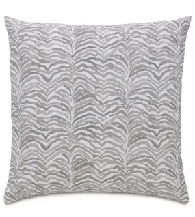 Monochrome Tropical Watercolor Stripe Throw Pillow Cover 20x20