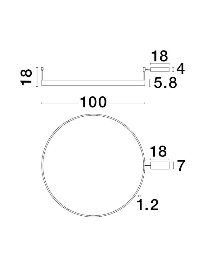 MOT Dimmable Brass Gold Aluminium & Acrylic Ring Semi Flush Small - ID 12540