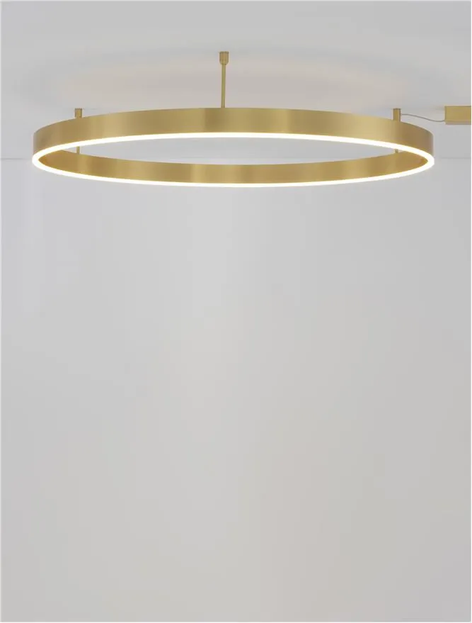 MOT Dimmable Brass Gold Aluminium & Acrylic Ring Semi Flush Small - ID 12540