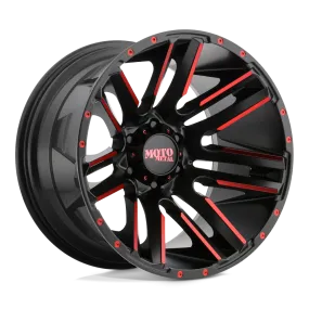 Moto Metal MO978 Razor 20X10 5X150 -24 mm Satin Black Machined Red Tint