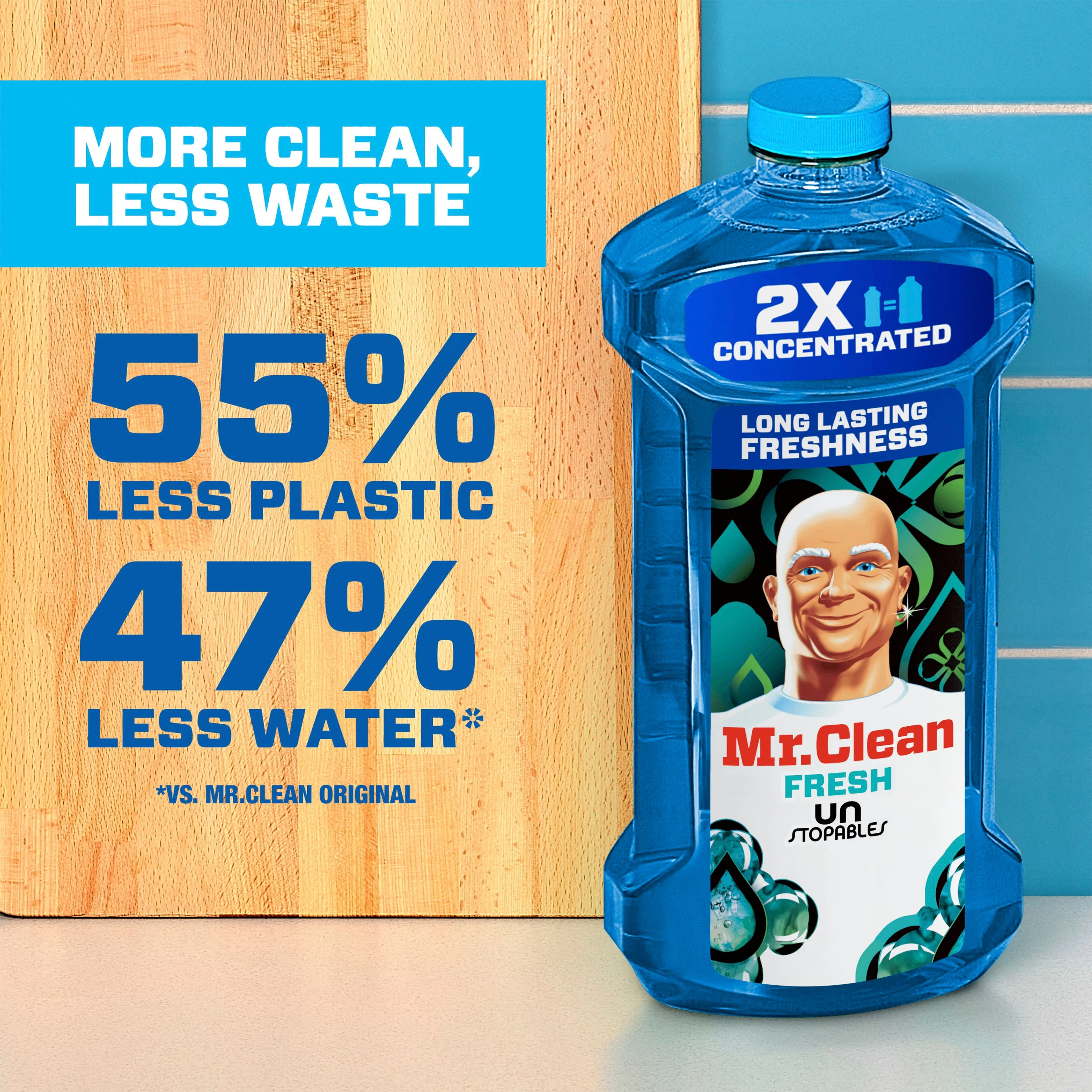 Mr. Clean 2X Concentrated Multi Surface Cleaner with Unstoppable Fresh Scent, 23 fl oz