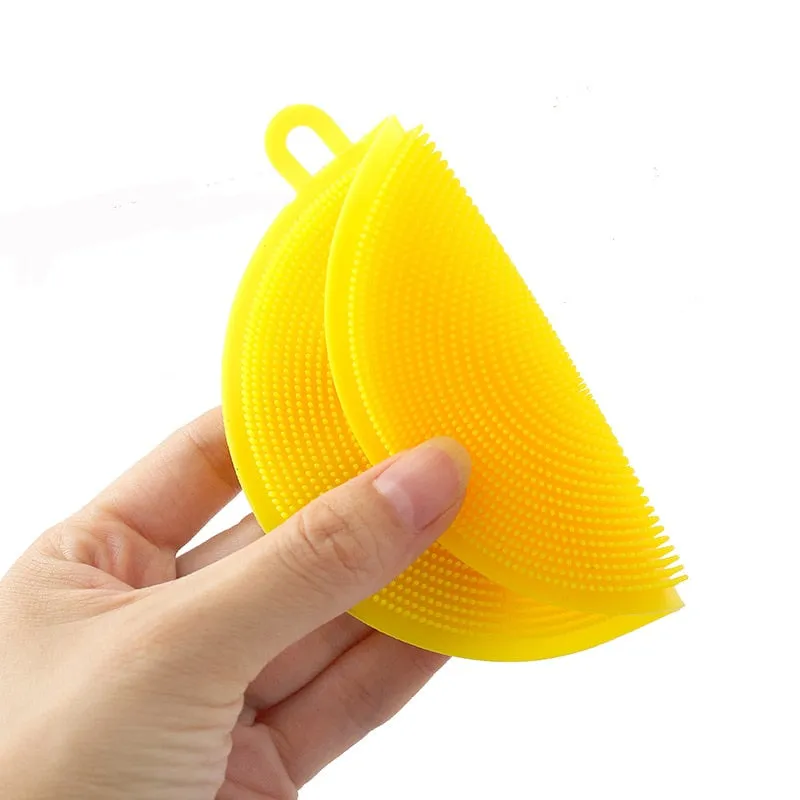 Multifunction Silicone Dish Bowl Cleaning Brush Silicone Scouring Pad