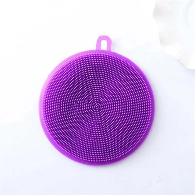 Multifunction Silicone Dish Bowl Cleaning Brush Silicone Scouring Pad