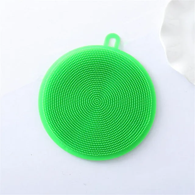 Multifunction Silicone Dish Bowl Cleaning Brush Silicone Scouring Pad